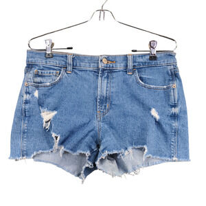 Old Navy Boyfriend Jean Shorts Blue Size 6 5 Pocket Distressed Cotton